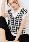 Houndstooth Knit Vest