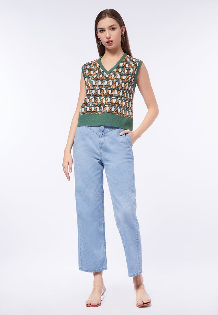 Regular Fit Printed Vest