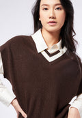 Loose Vest with Stripe Details