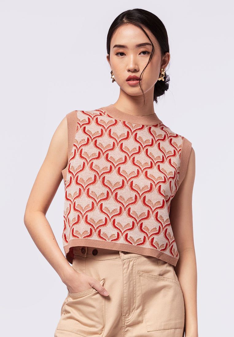 Round Neck Printed Vest