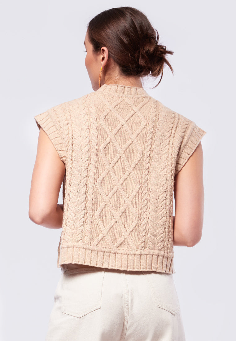 Mock Neck Cropped Vest