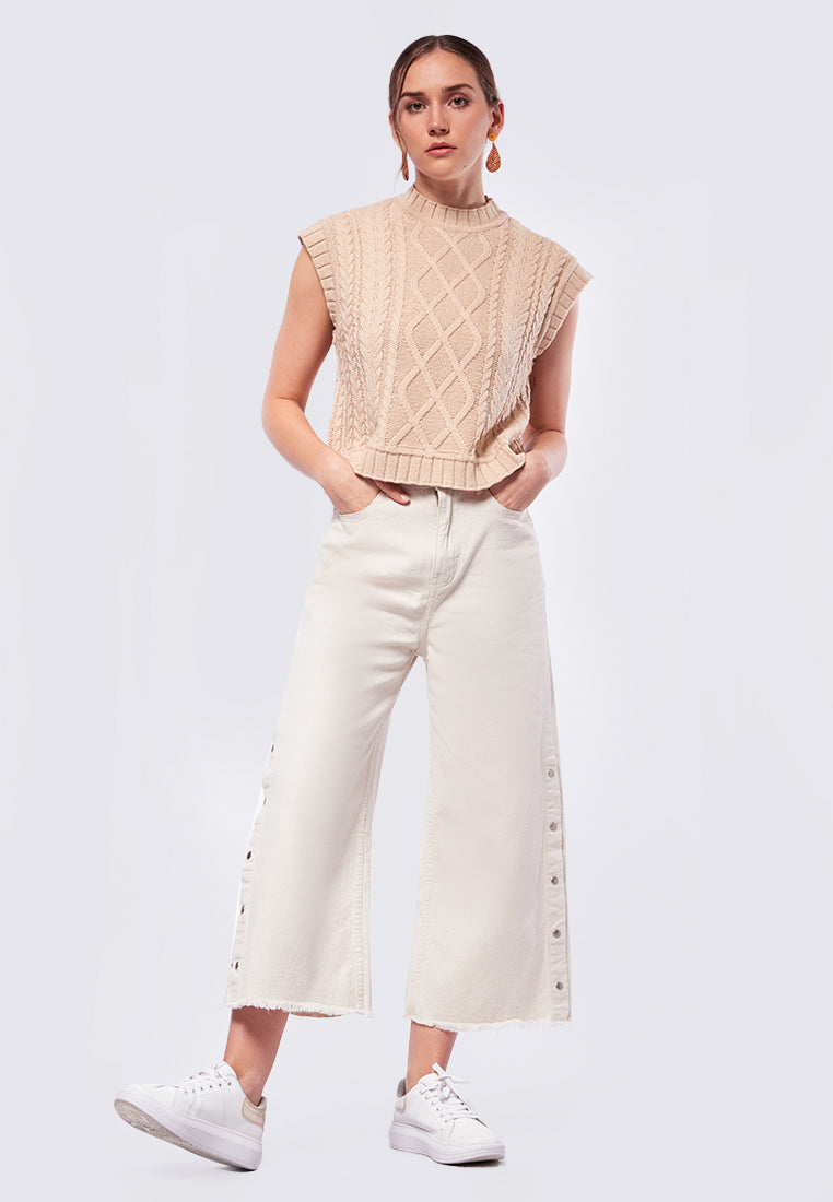 Mock Neck Cropped Vest