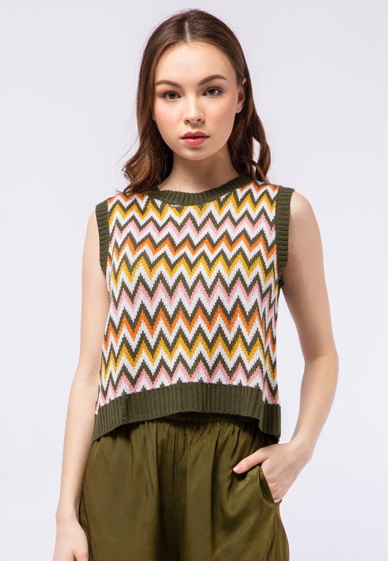 Printed Knit Vest