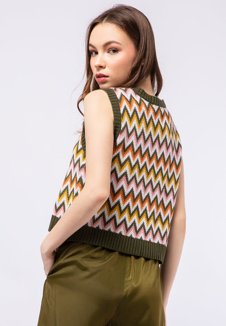 Printed Knit Vest