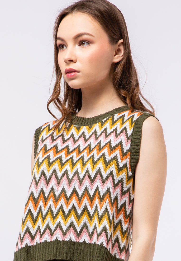 Printed Knit Vest