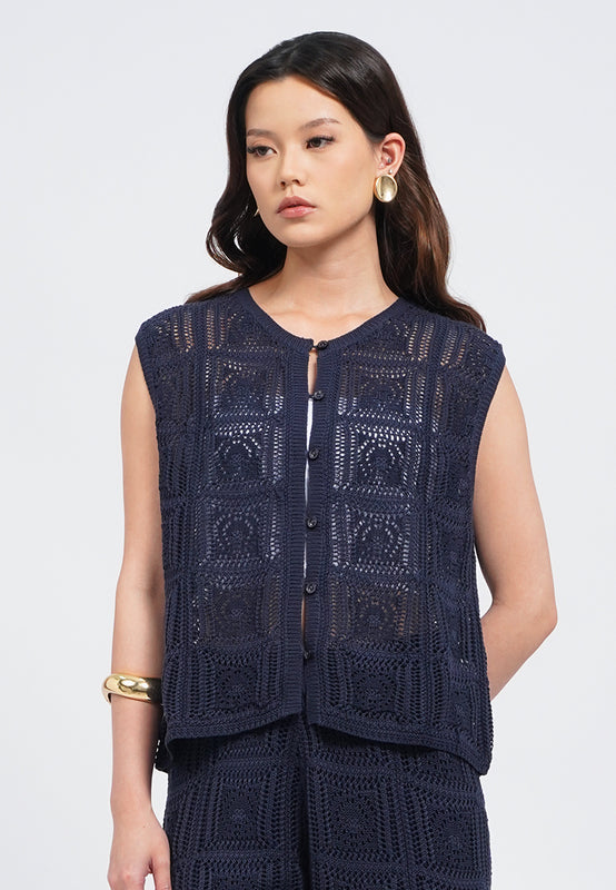 Round Neck Knitted Vest