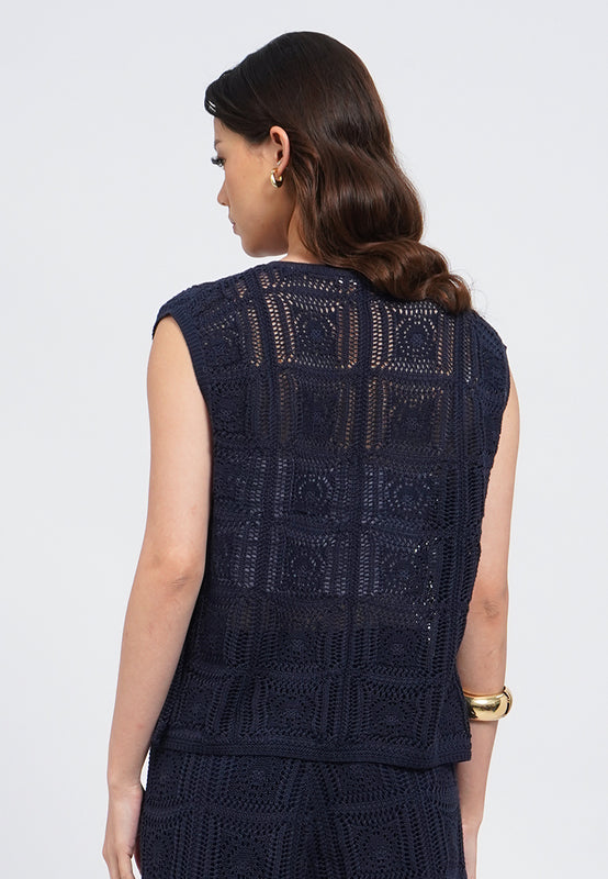 Round Neck Knitted Vest