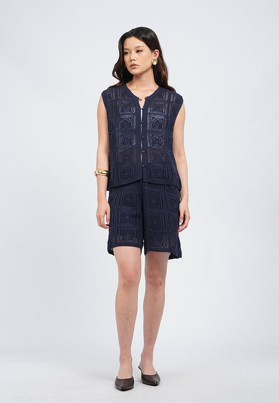 Round Neck Knitted Vest
