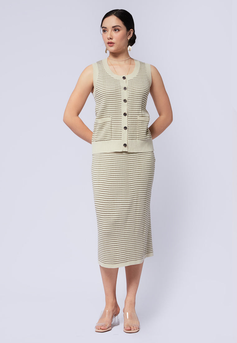 Knit Vest with Front Pocket Details