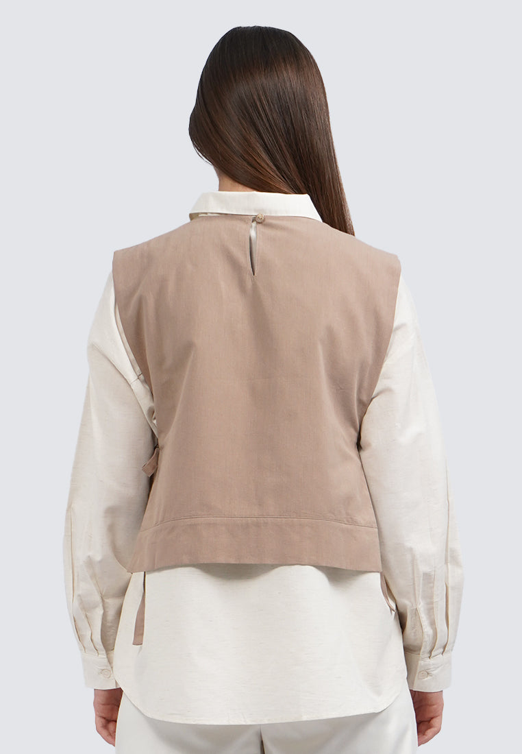 Embroidered Side Tie Vest