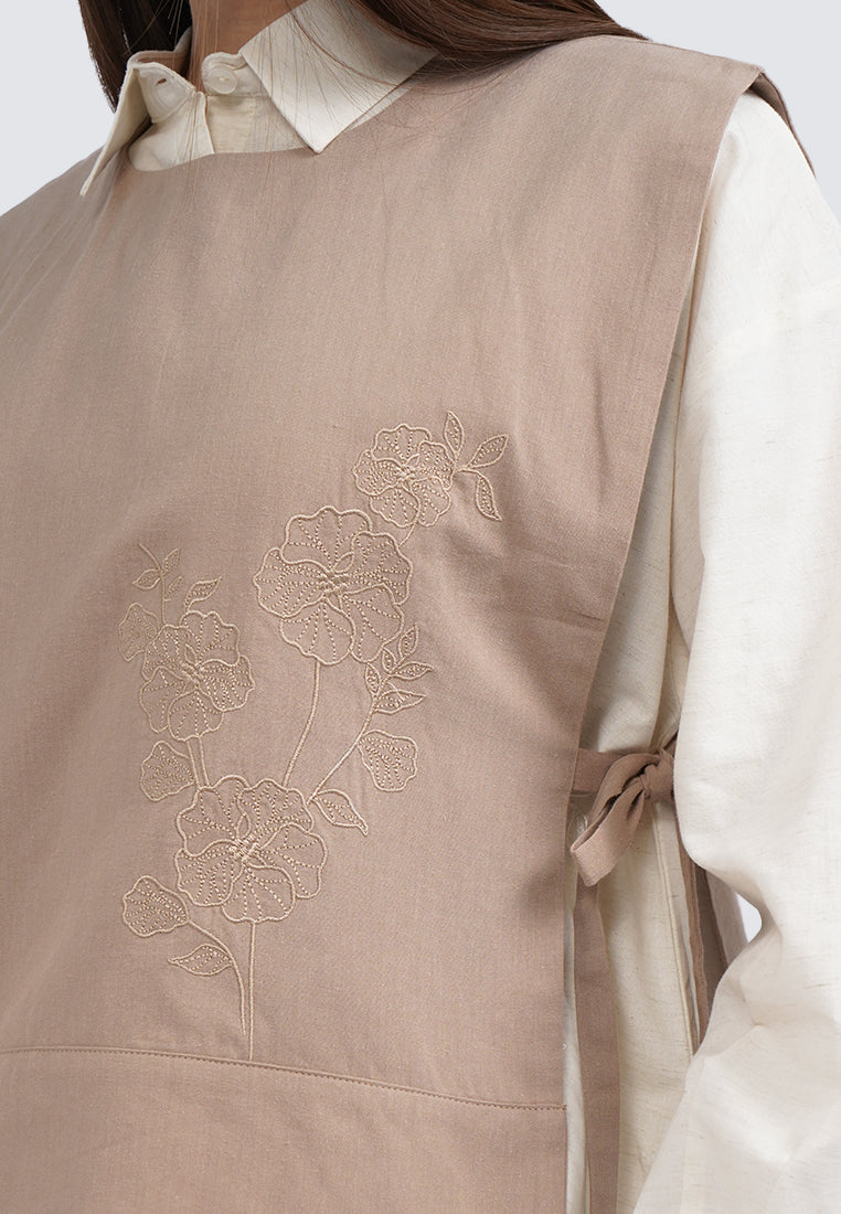 Embroidered Side Tie Vest