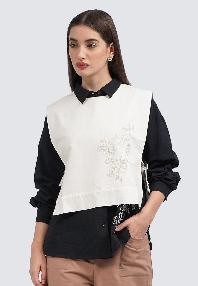 Embroidered Side Tie Vest