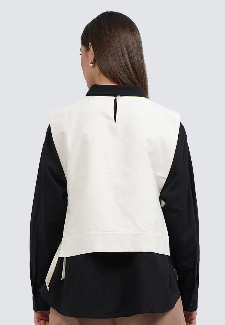 Embroidered Side Tie Vest