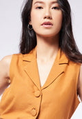 Fitted Linen Look Vest