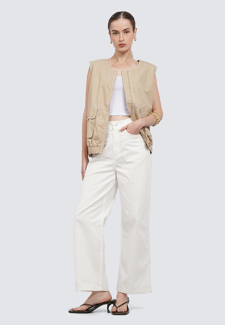 Zipped Vest with Front Pocket