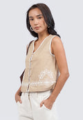 Embroidered Linen Vest