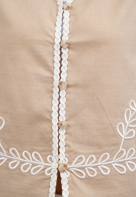 Embroidered Linen Vest