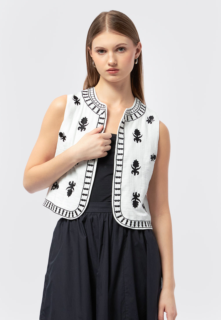 Regular Fit Embroidered Vest