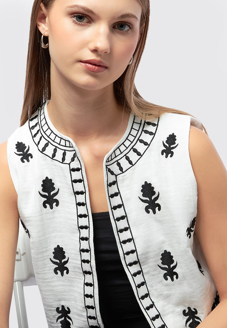 Regular Fit Embroidered Vest