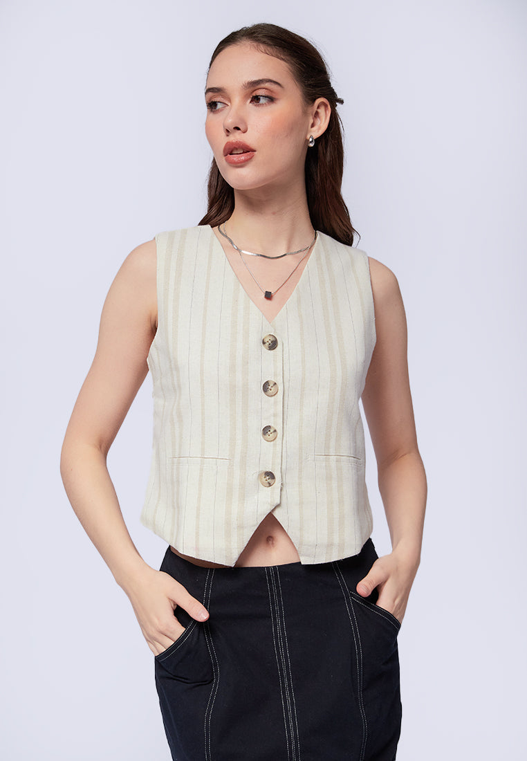 V-Neck Button Up Vest
