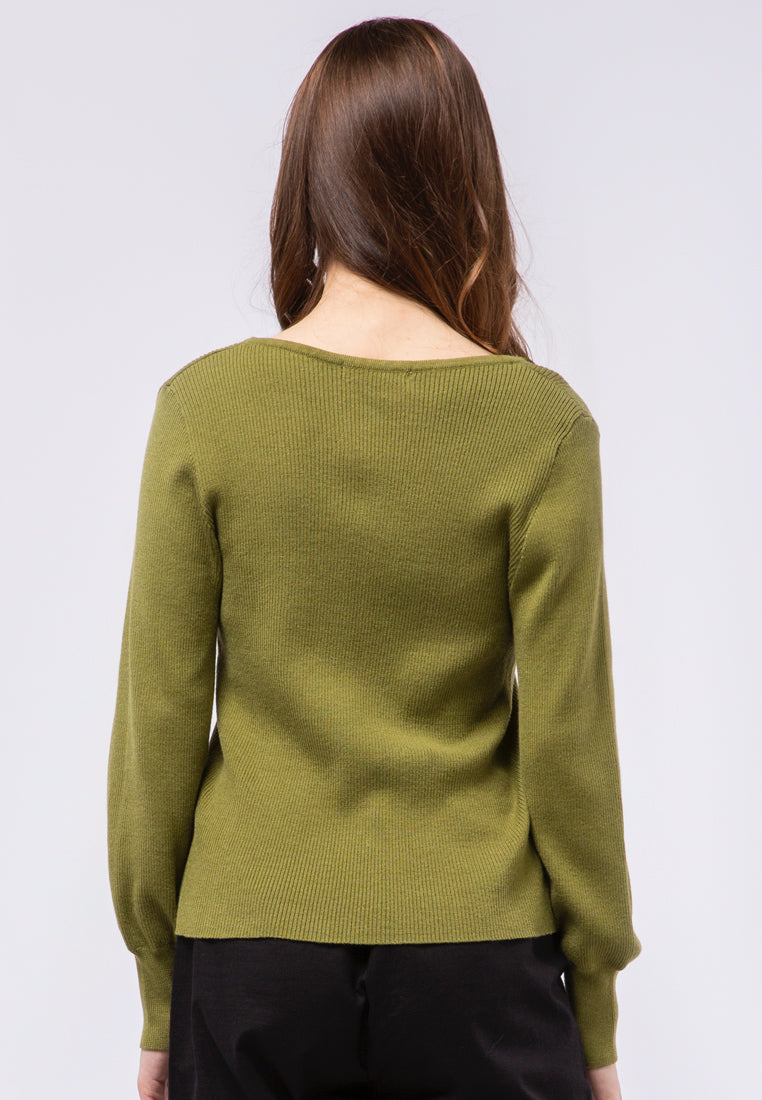 Balloon Sleeve Knit Top