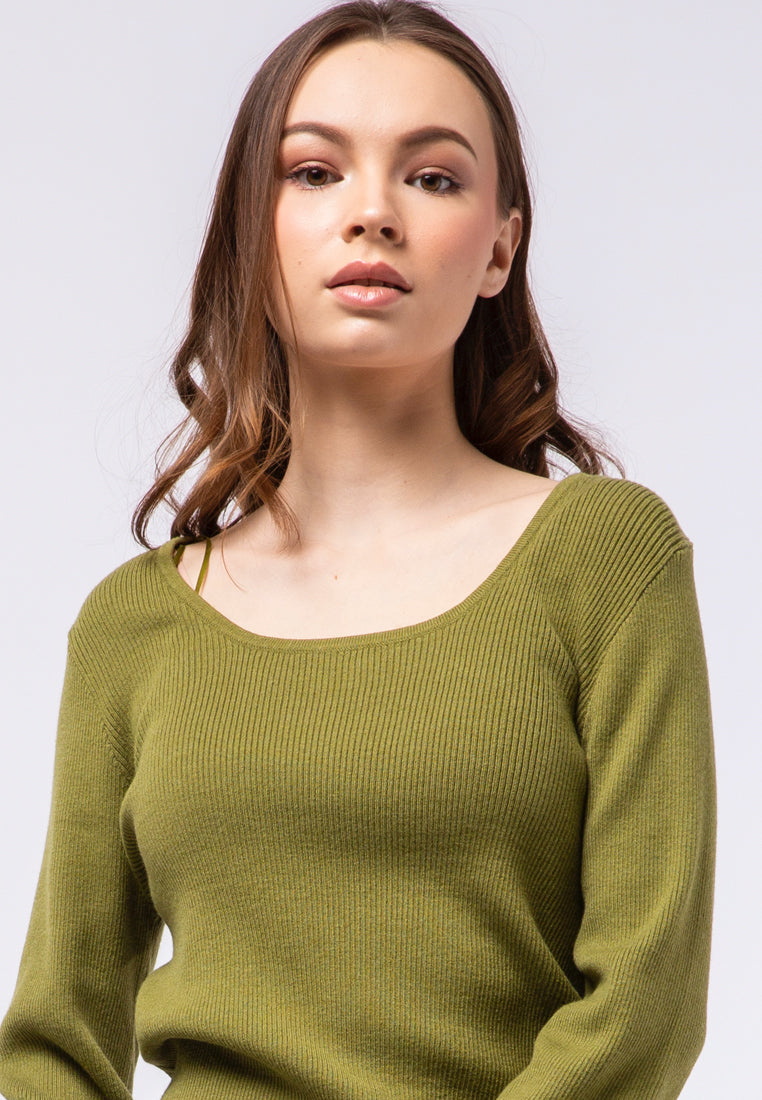Balloon Sleeve Knit Top
