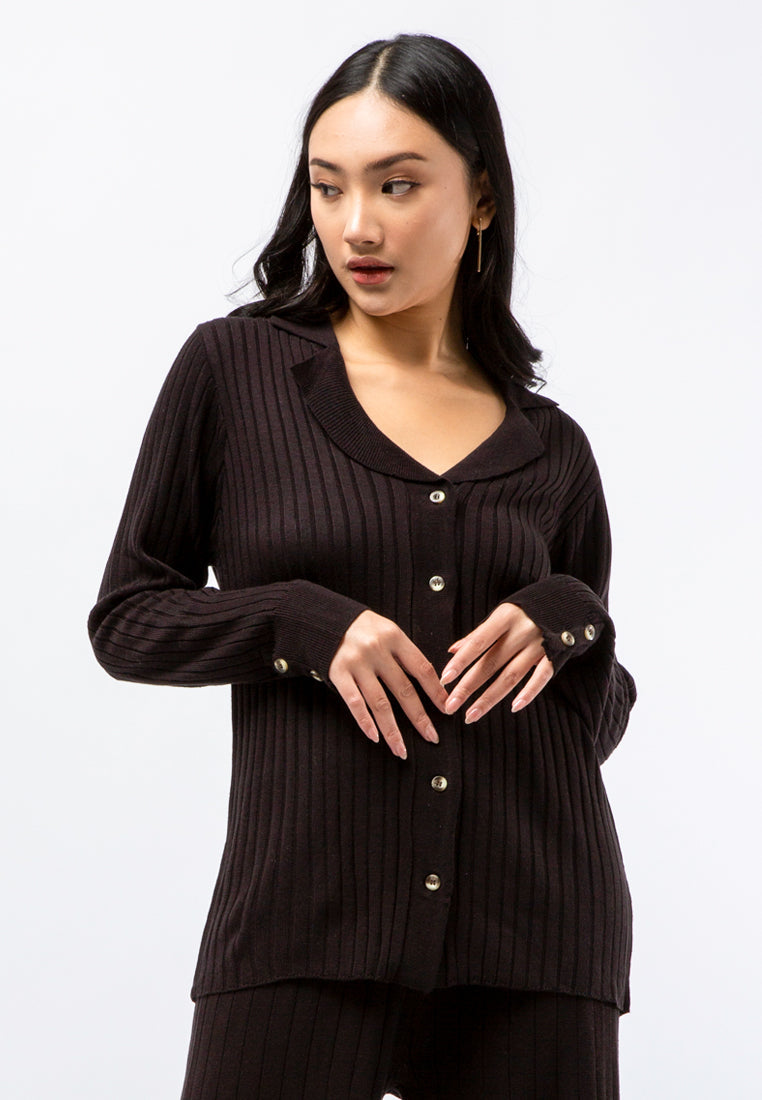 Pyjamas Collar Knit Top