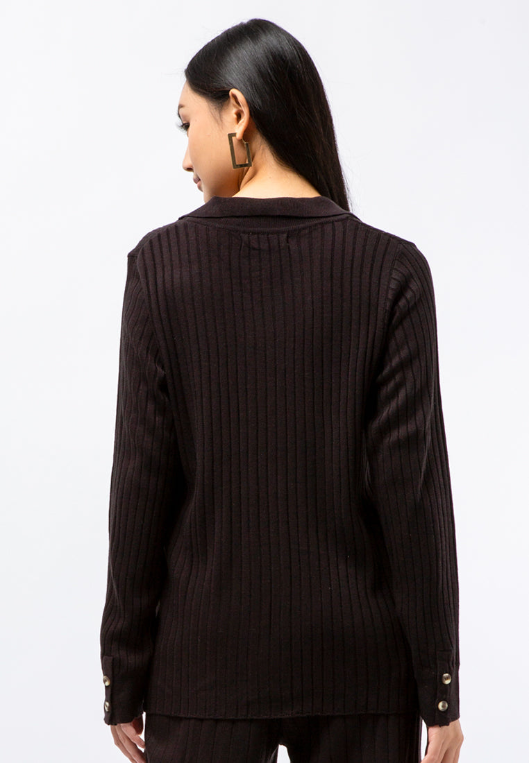 Pyjamas Collar Knit Top