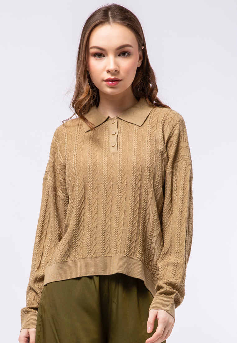 Long Sleeve Polo Top