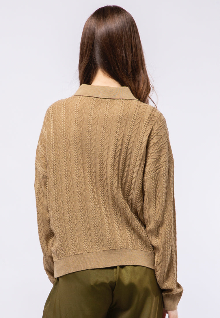 Long Sleeve Polo Top