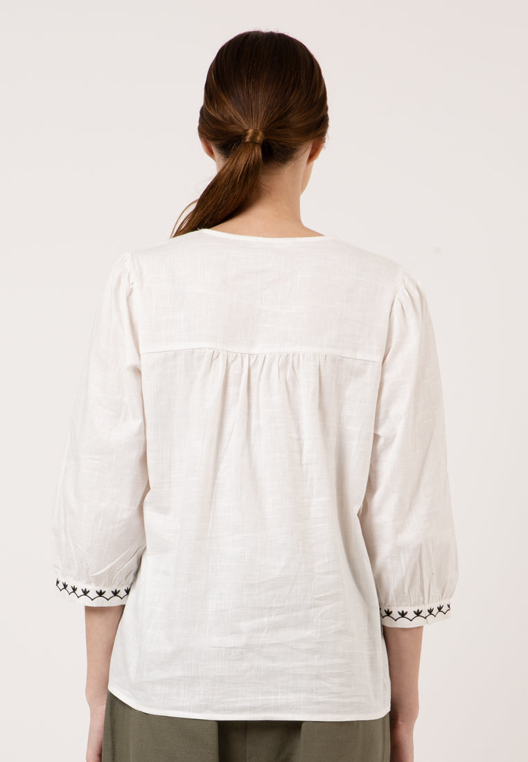 Embroidered White Blouse