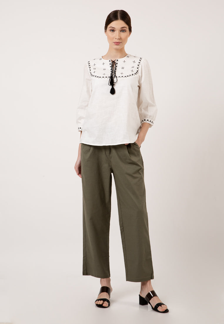 Embroidered White Blouse