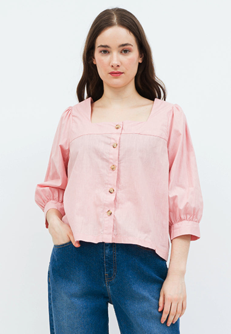 Square Neck Loose Blouse