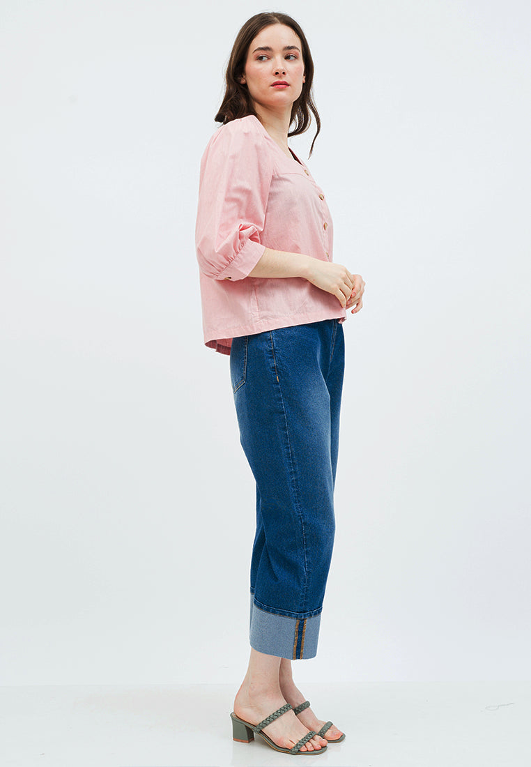 Square Neck Loose Blouse