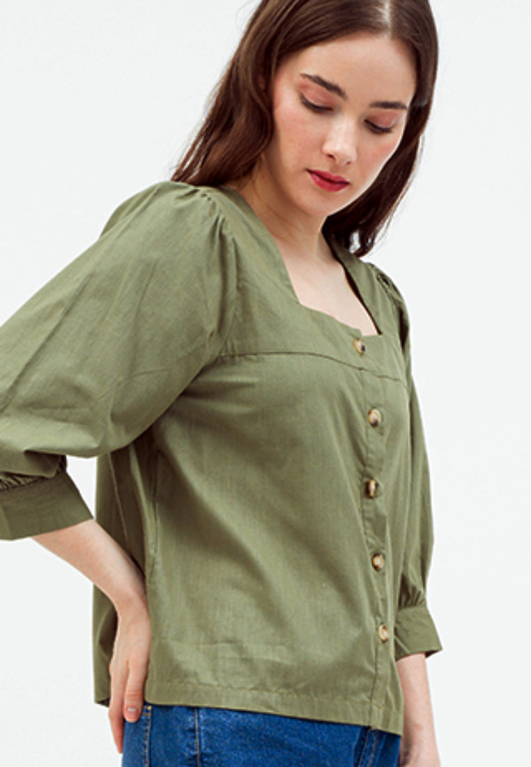 Square Neck Loose Blouse
