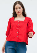 Square Neck Loose Blouse