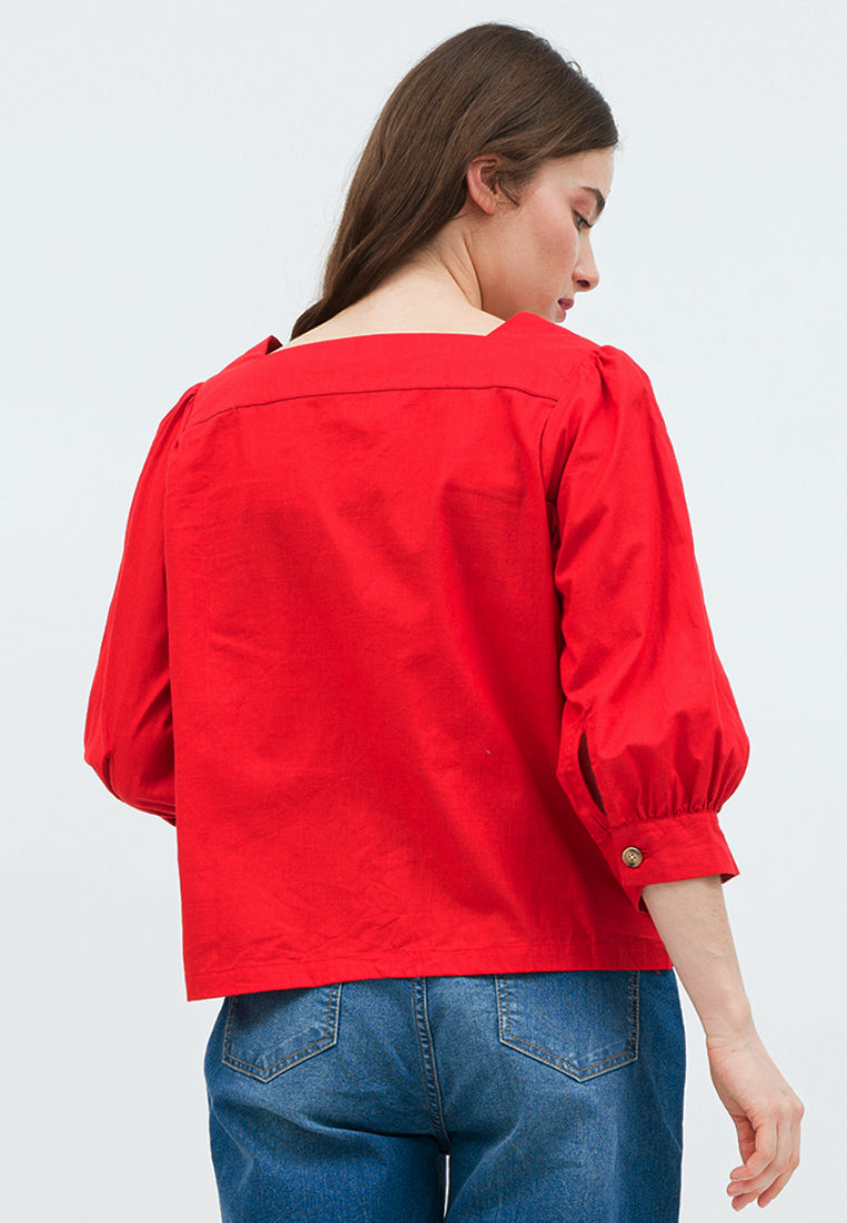 Square Neck Loose Blouse