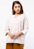 Loose Blouse with Lace Trim