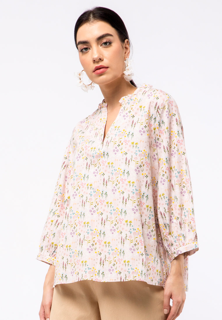Et Cetera x Ditut Balloon Sleeve Printed Blouse