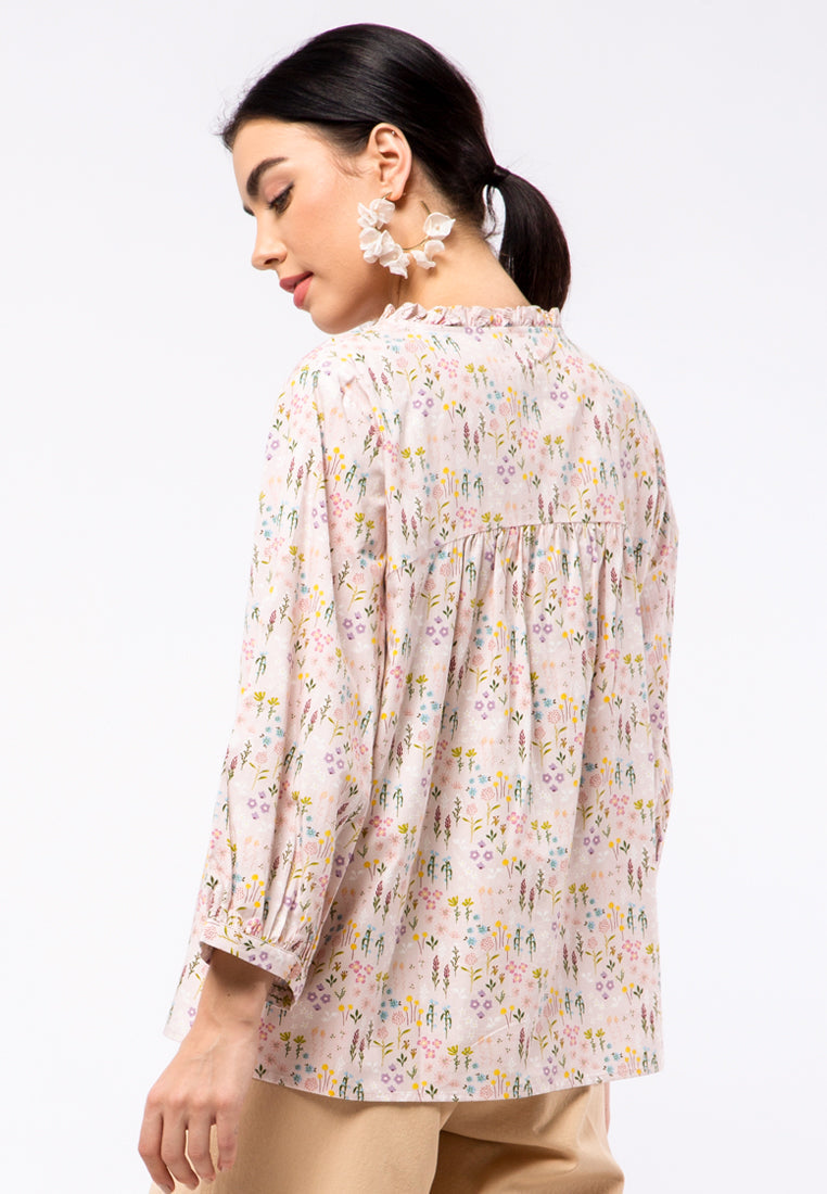 Et Cetera x Ditut Balloon Sleeve Printed Blouse