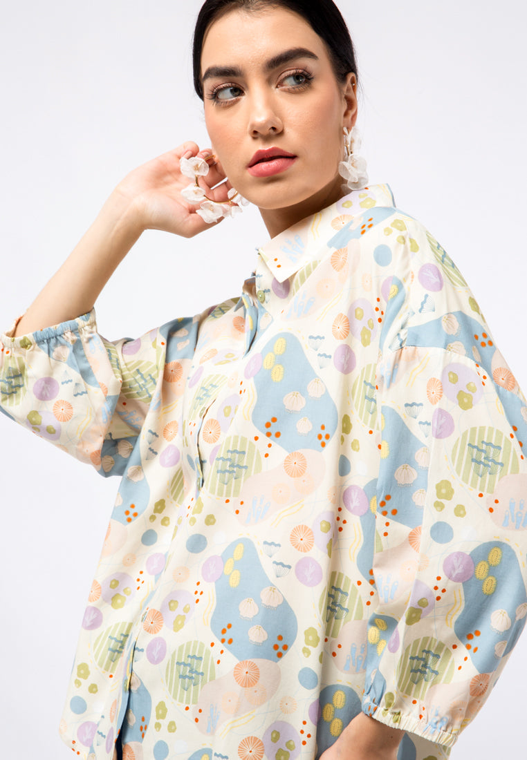 Et Cetera x Ditut Balloon Sleeve Printed Shirt