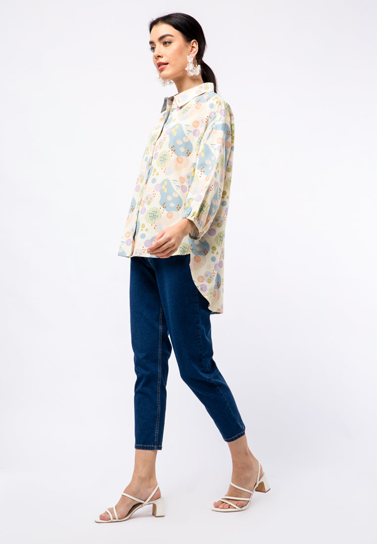 Et Cetera x Ditut Balloon Sleeve Printed Shirt