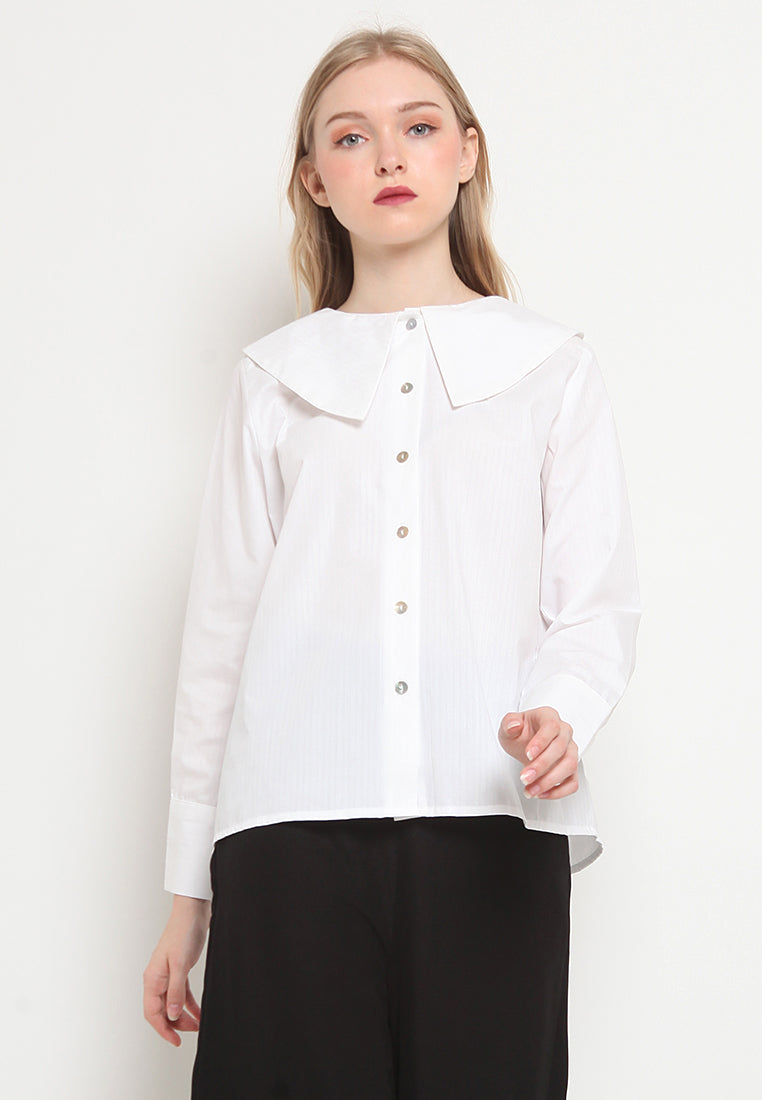 Long Collar Loose Blouse