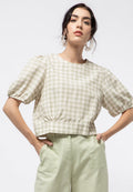 Crop Blouse with Puff Sleeve