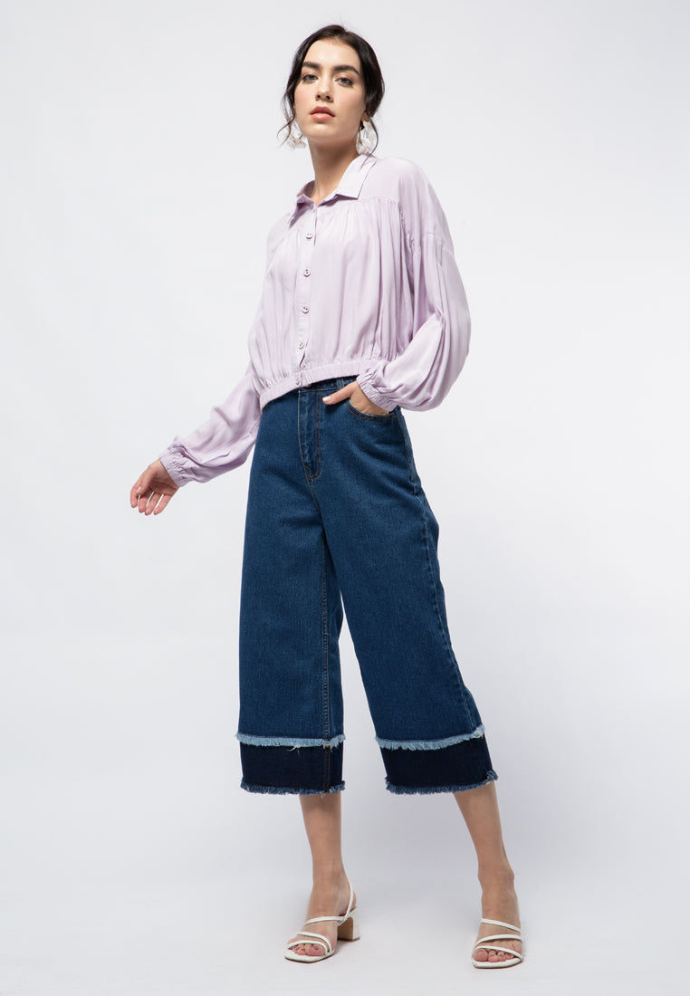 Long Sleeve Ruched Blouse