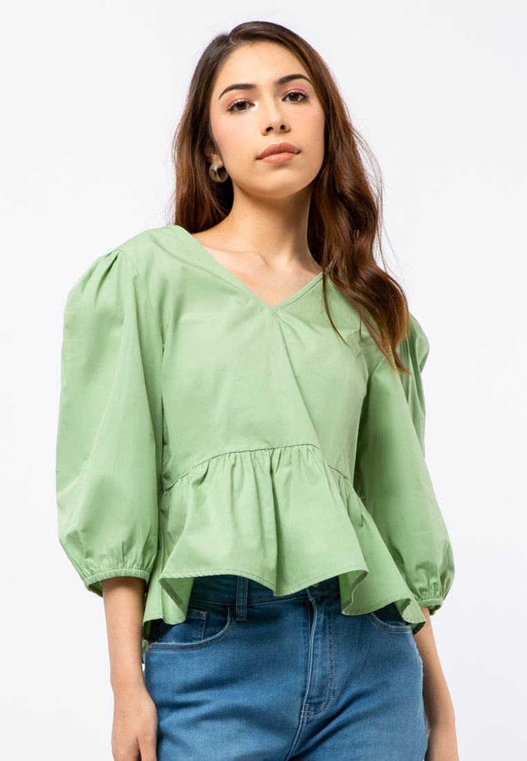 V-neck Fit & Flare Blouse