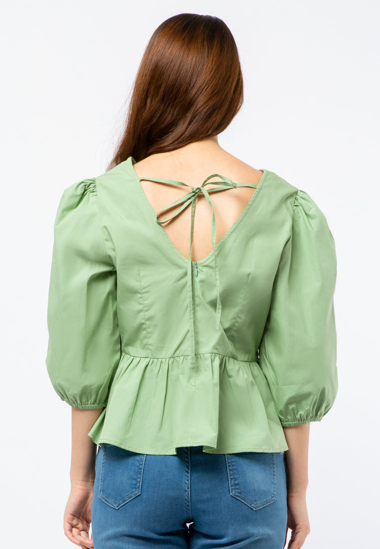 V-neck Fit & Flare Blouse