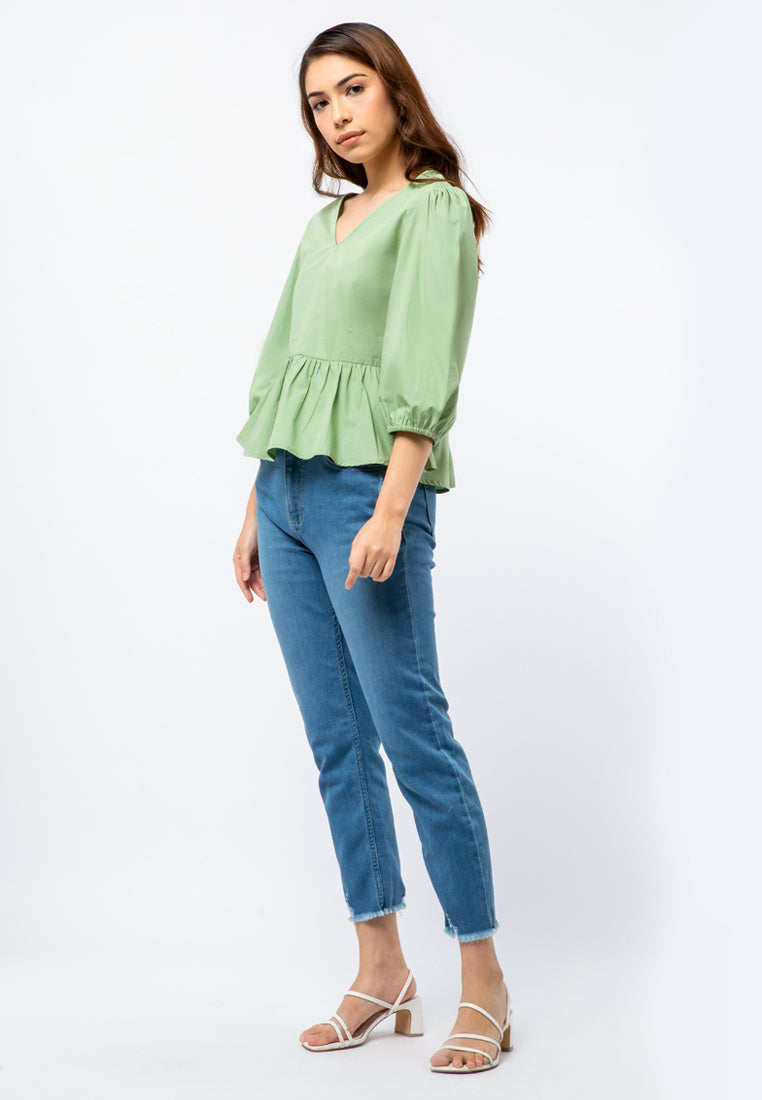 V-neck Fit & Flare Blouse