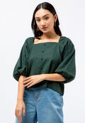 Puff Sleeve Blouse with Back Details