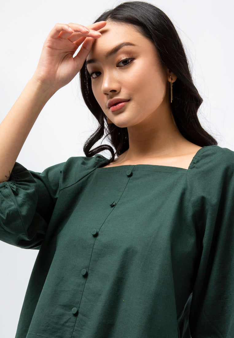 Puff Sleeve Blouse with Back Details
